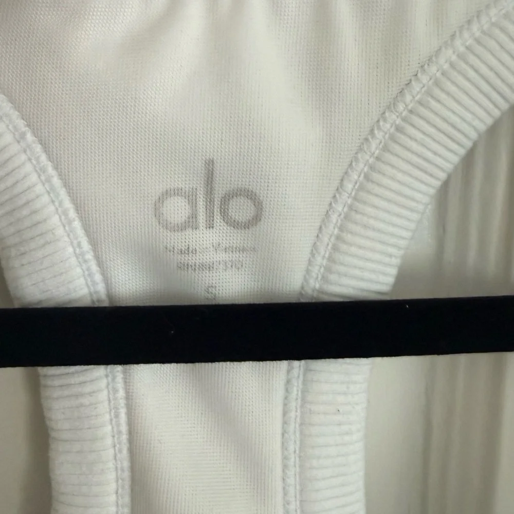 ALO Yoga White Ribbed Racerback Tank Top - Picture 2 of 4